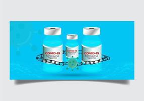 Covid-19 Vaccine with Chain Around Bottles  vector