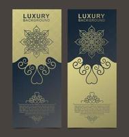 Luxury long business card with vintage ornaments vector