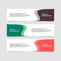 Abstract wave shape banner in three colorways vector