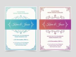 Colorful vintage gradient invitation  vector