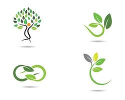 Ecology Leaf Icon Logos Set vector