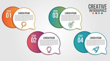 Infographic with gradient circles and speech bubbles vector