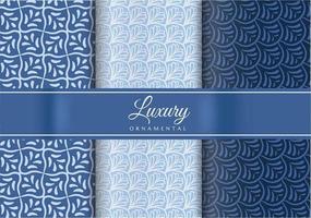 Three Blue Luxury Ornamental Pattren Design Pack vector