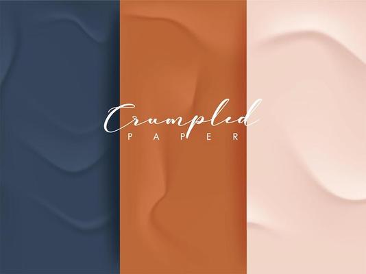 Realistic crumpled paper set