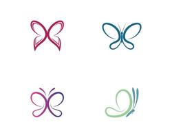 Butterfly outline logo icon set vector