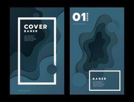 Vertical banners with 3D abstract paper cut shapes vector