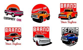 Set of classic truck emblems  vector