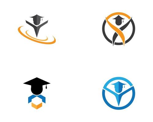 Education grad logo icon set 