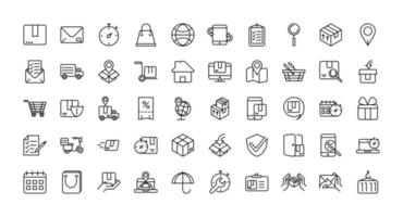 Logistics and delivery vector icons set