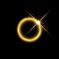 Magic gold circle light Effect vector