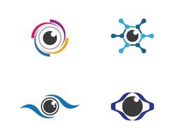 conjunto de iconos de logotipo de diseño de globo ocular vector