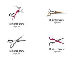 Scissors barbershop icon logo set vector