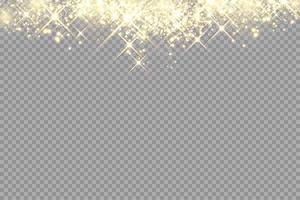 Golden sparks glitter special light effect vector