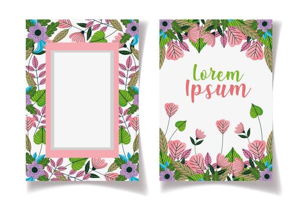 Save the Date floral framed cards template
