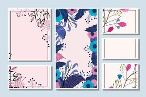 Festive floral cards template set