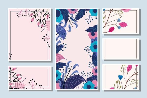 Festive floral cards template set