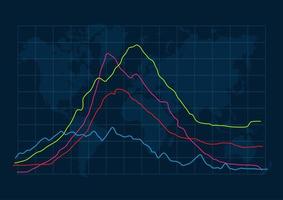Graph on world map background vector