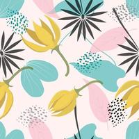 Tropical floral pattern vector