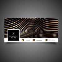 Social media cover with gold stripes vector