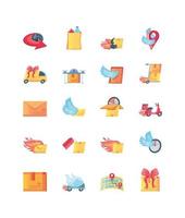 Icons set on fast delivery  vector