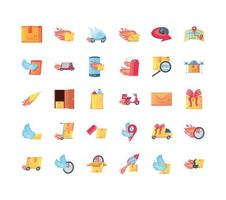 Fast delivery icons collection vector