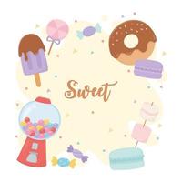 Collection of candies and sweets vector