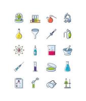 Icons set of laboratory research vector