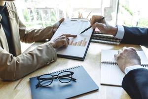 Group of coworkers work together photo