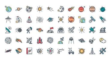 Astronomy and science icons set vector