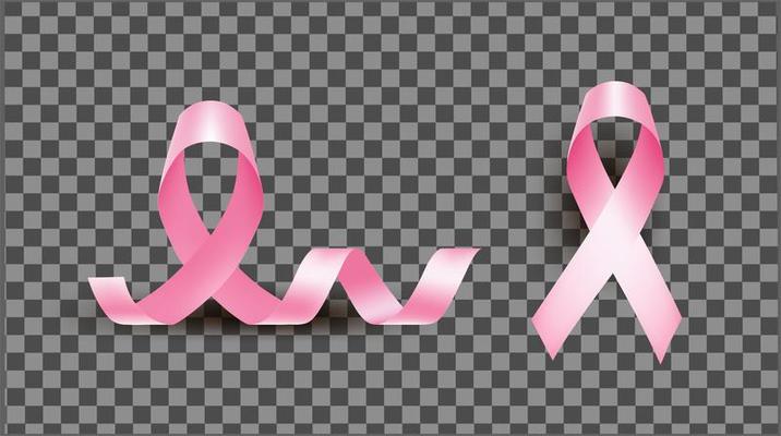 Set Of Pink Ribbons Symbols For Breast Cancer Awareness Royalty