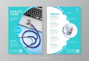 Corporate health care and medical flyer design for printing vector