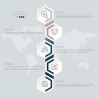 infografía de 5 pasos hexagonal conectado vertical vector