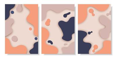 Abstract fluid shape with shadows cover set