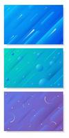 Dynamic abstract geometric shape poster set vector