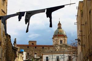Clothesline in Palermo, Italy photo