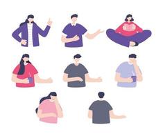 conjunto de personas realizando diferentes actividades. vector