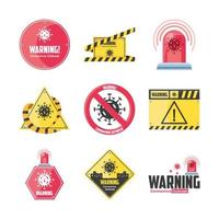 Security measures and precautions icons set  vector
