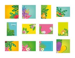 Summer templates with flowers vector