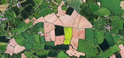 Aerial of fields and roads photo