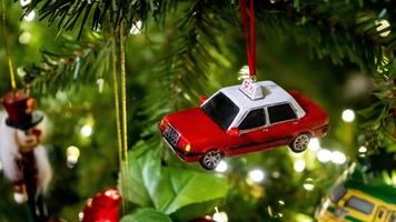 Red taxi Christmas ornament photo