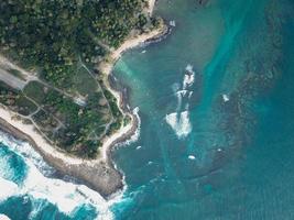 Aerial view of sea near trees  photo