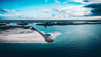 Aerial view of an island photo