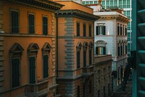 Row of city buildings photo