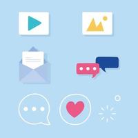 Social media network icon set vector