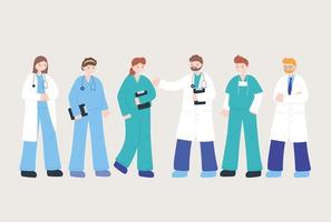 Doctors and nurses icon set vector