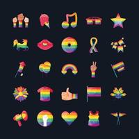 Collection of LGBT pride icons vector