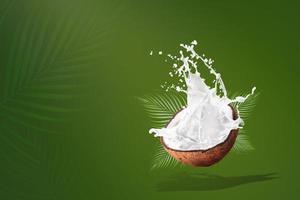 Coconut milk splashing photo