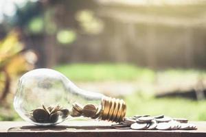 Coins in glass bottle  photo