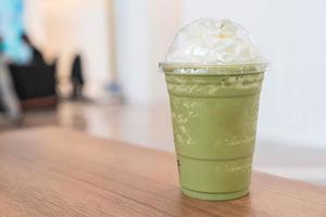 Green tea latte frappe photo