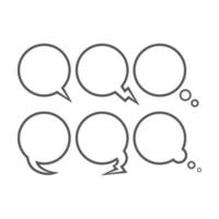 Speech bubble outline set vector